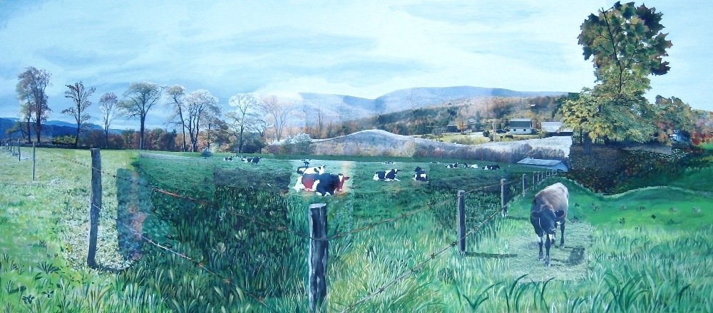 Catskill Mountain Cows, photomontage by Beth Woronoff, 2006