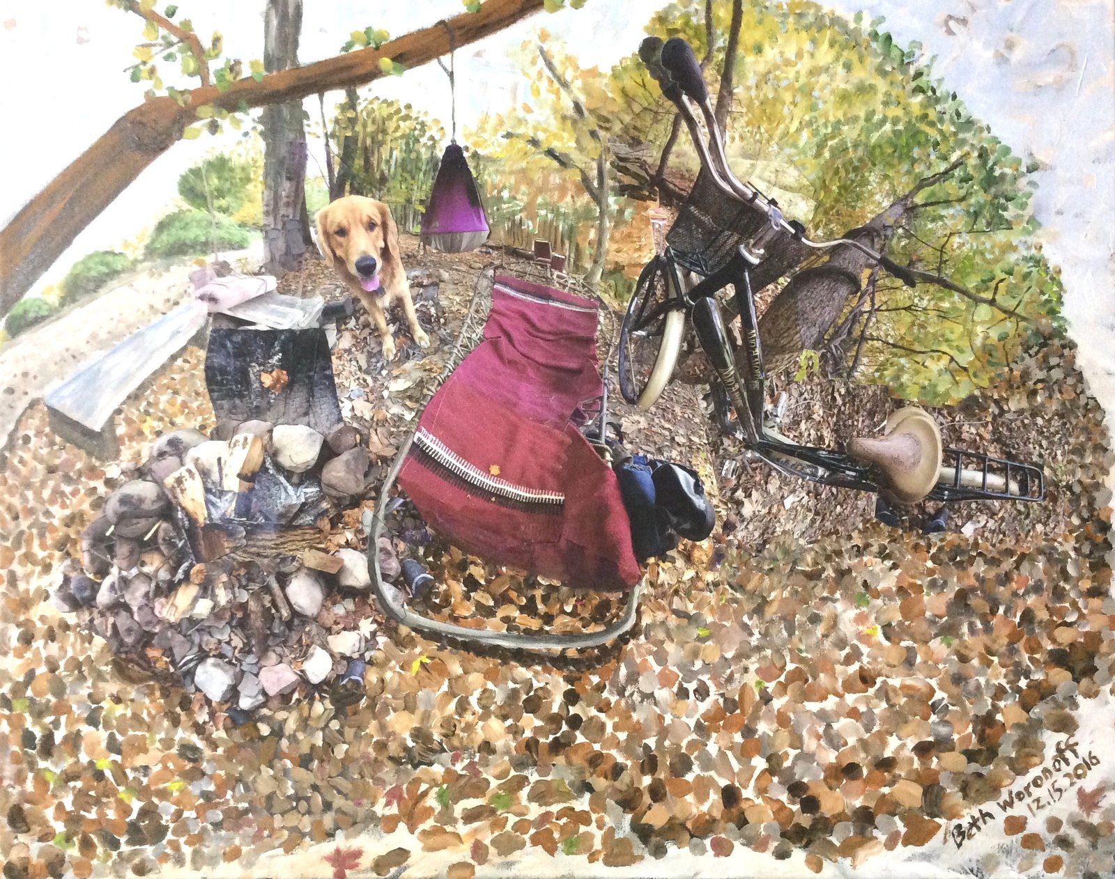 Camping, photomontage by Beth Woronoff, 2016