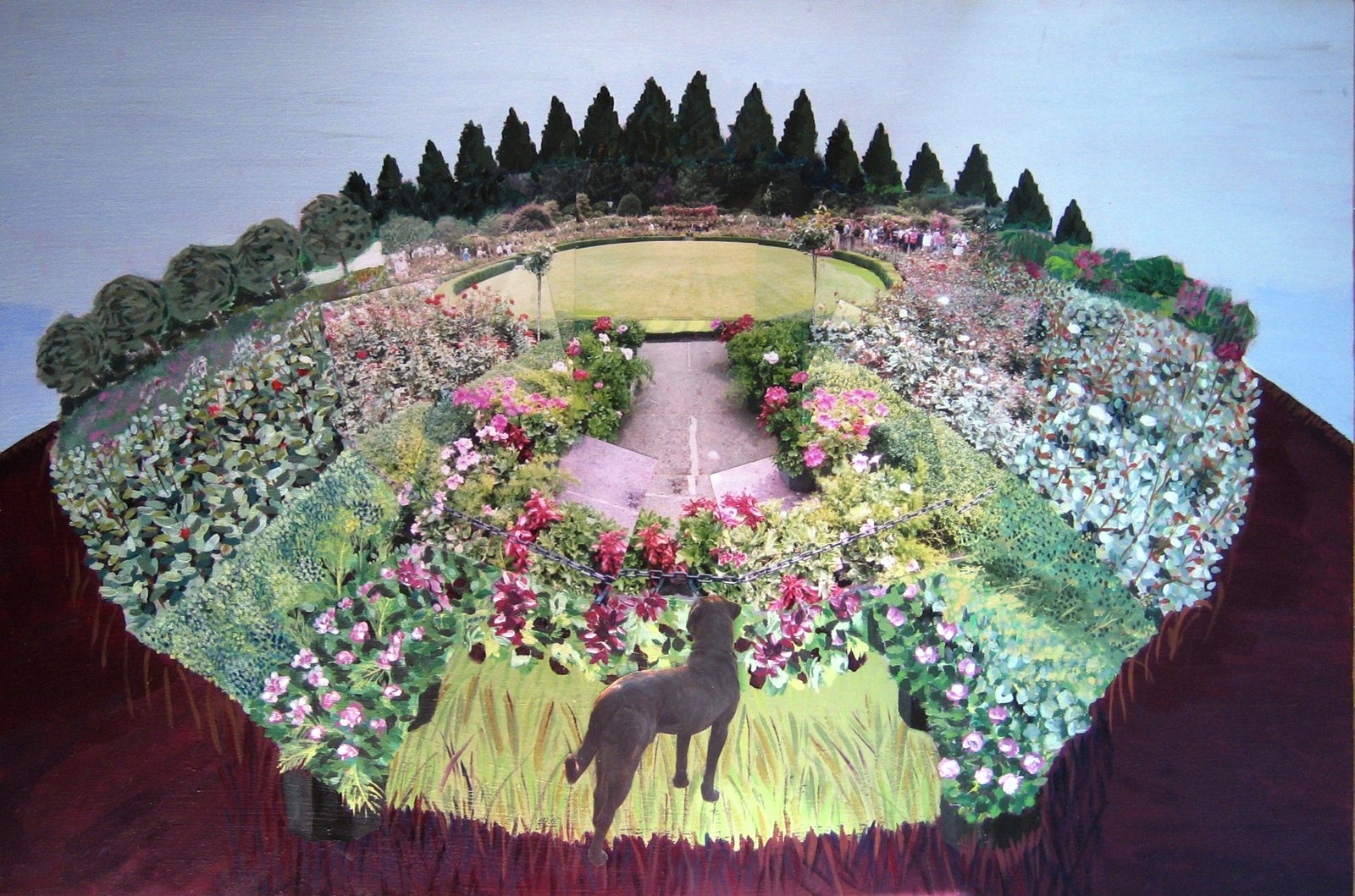 Mole at Butchart Gardens, photomontage by Beth Woronoff, 2006